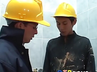 Lusty construction hyperactive twinks fool almost ass fucking