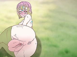 Mitsuri seduces with her grown muff ! Porn demon lulu Hentai ( cartoon 2d ) anime